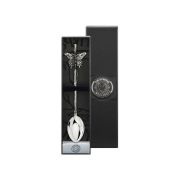 Ложка д/кофе 'Бабочки' посереб. с черн.