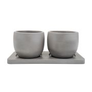 Набор горшков «Дуэт», 300 мл, серый