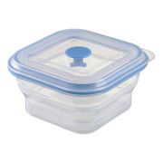 Контейнер для продуктов, силиконовый, квадратный,складной Silikobox, 400 мл, синий