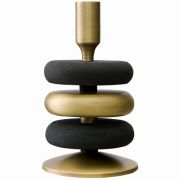 Подсвечник Stone, 20 см, черный, античная латунь