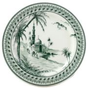 1841B4M650 Тарелка обеденная Gien Les Depareillees Vert Vue Orient 27см, бел., зелен.
