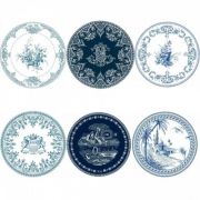 Мини-тарелка Gien Les Depareillees Bleu 16см, синий