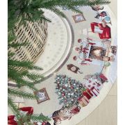 2312096 Юбка для елки Котята у камина 105см подгиб