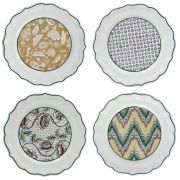 Набор десертных тарелок Gien Dominote 23,2 см, белый, разноцветный, 4 шт