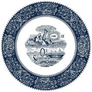 Тарелка обеденная Gien Les Depareillees Bleu Rebus 27,4 см, синий, 4 шт