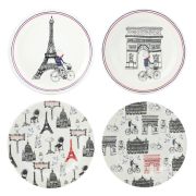 Набор тарелок д/канапе Gien Ca CEst Paris 4 шт, 16 см
