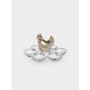 Блюдо для яиц «Курица Golden Easter» стекло15см