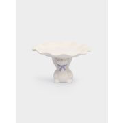 Блюдо на ножке «Кролик с бантом White Rabbit», 19х12 см