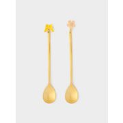 Набор из 2-х десертных ложек «Цветок/Бабочка Butterfly», золотистая