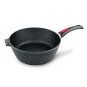 181324 Сотейник Каменная 24см, Черный гранит съем.ручка